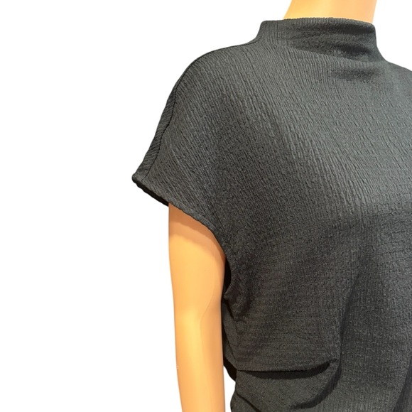 CALVIN KLEIN Black High Neck Short Sleeve Top NWT XL - Picture 12 of 13